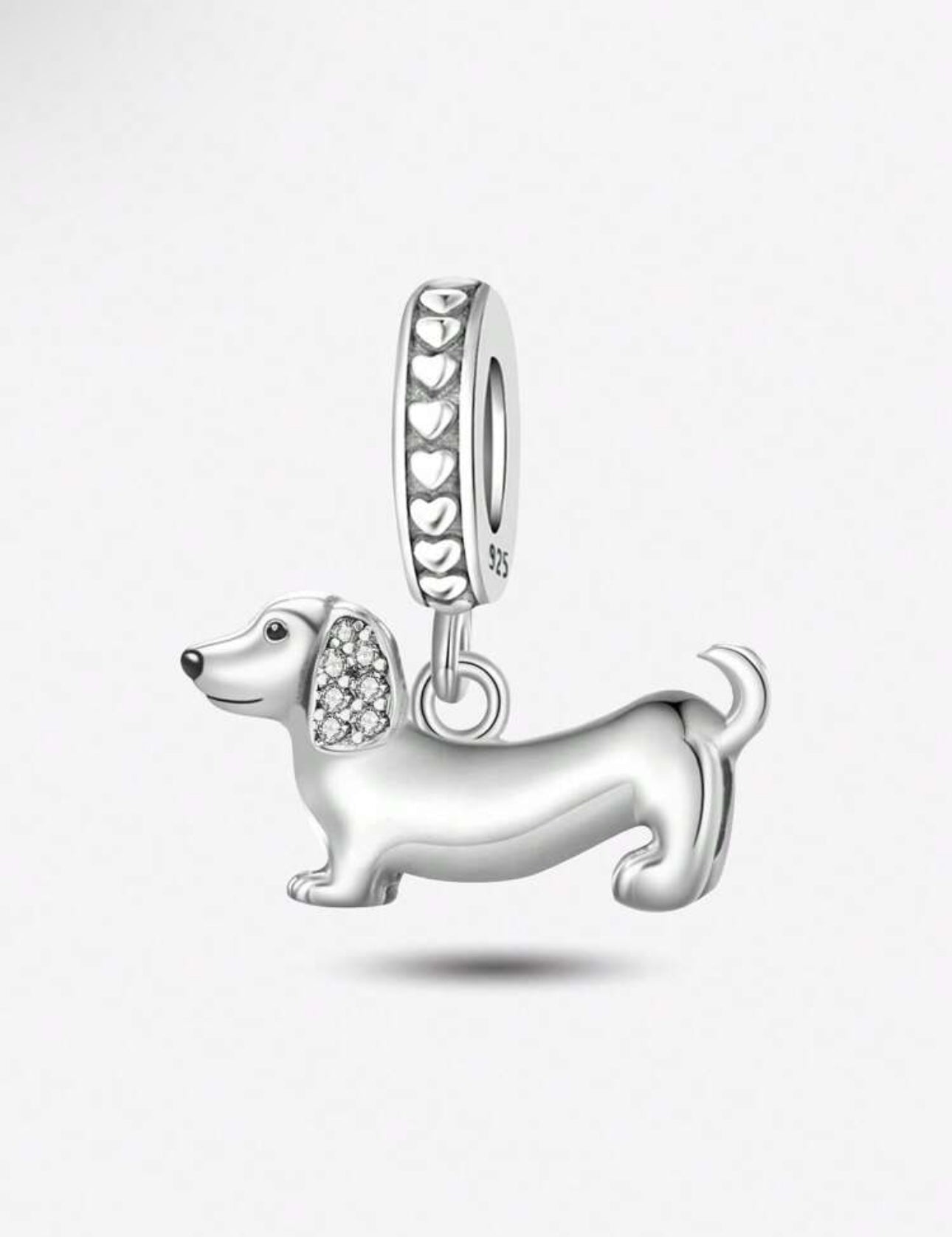 Silver Sausage Dog Charm