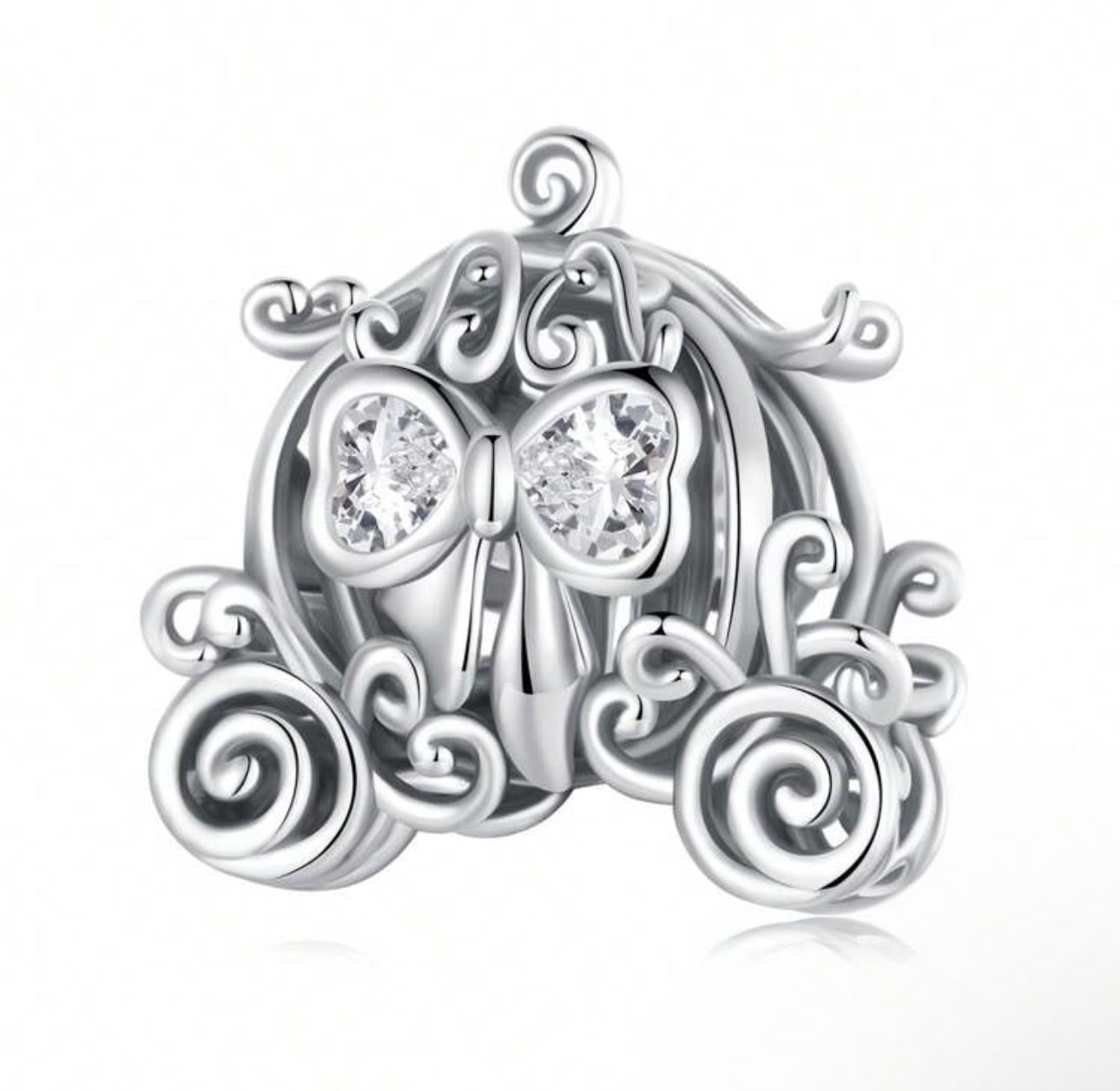 Silver Disney Bow Carriage Charm