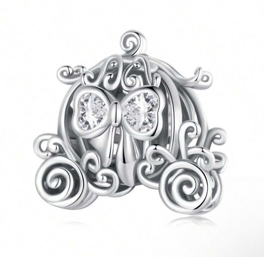 Silver Disney Bow Carriage Charm