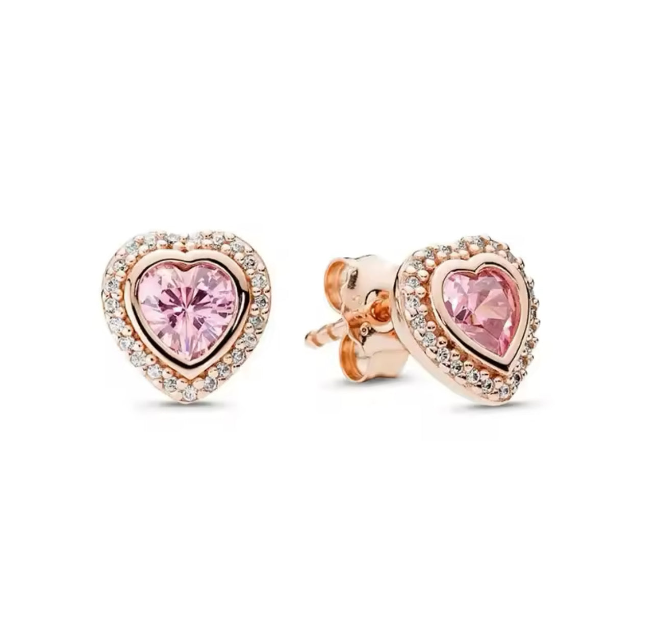 Rose Gold Heart Earrings