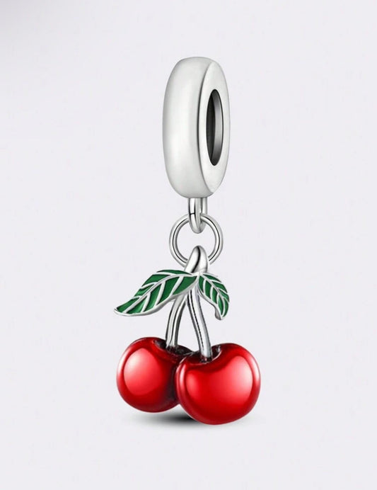 Silver Cherry Charm