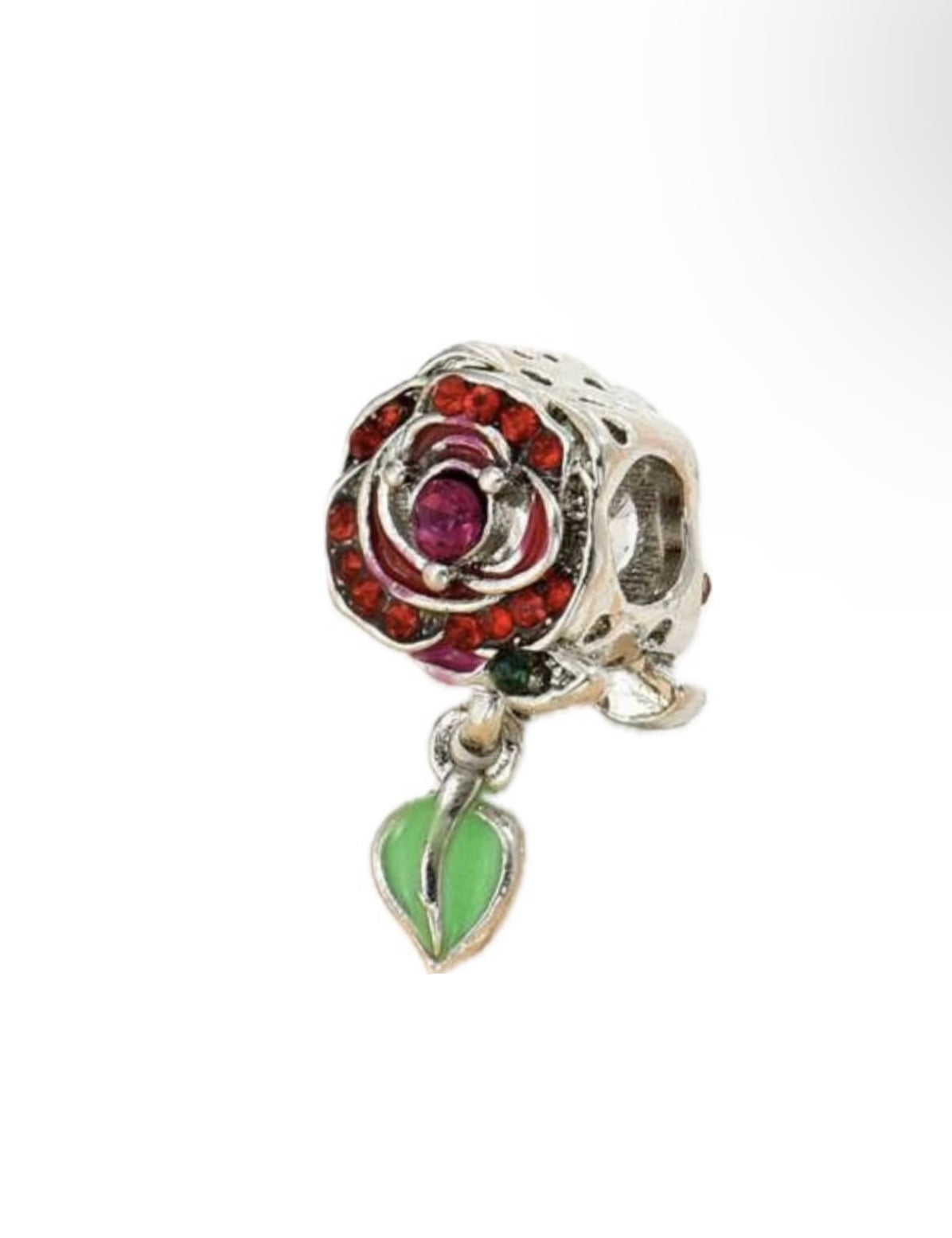 Silver Rose Charm