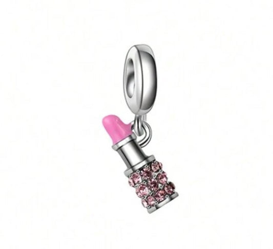 Silver Lipstick Charm