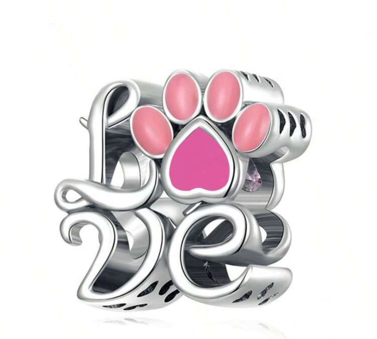 Silver Paw Love Charm