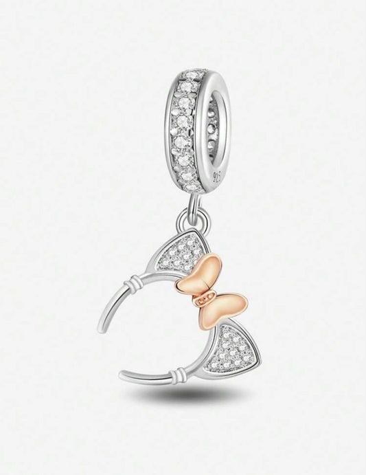 Silver Minnie Mouse Ears Charm