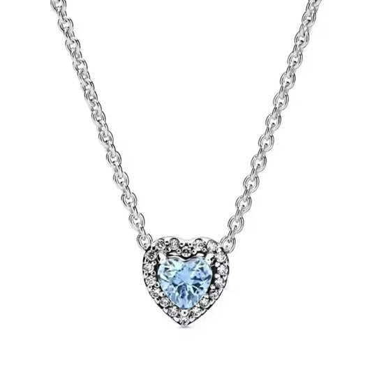 Silver Blue Heart Necklace