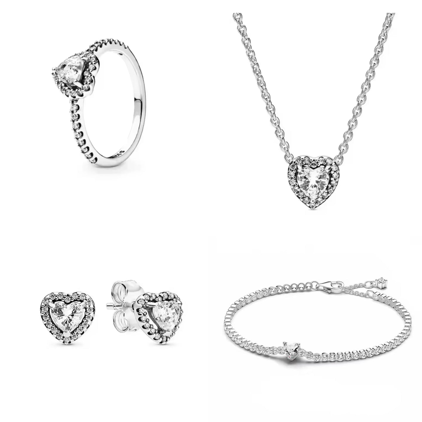 Silver Heart Jewellery Set