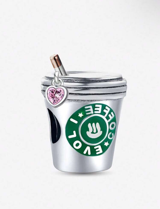 Silver Coffee Cup Charm