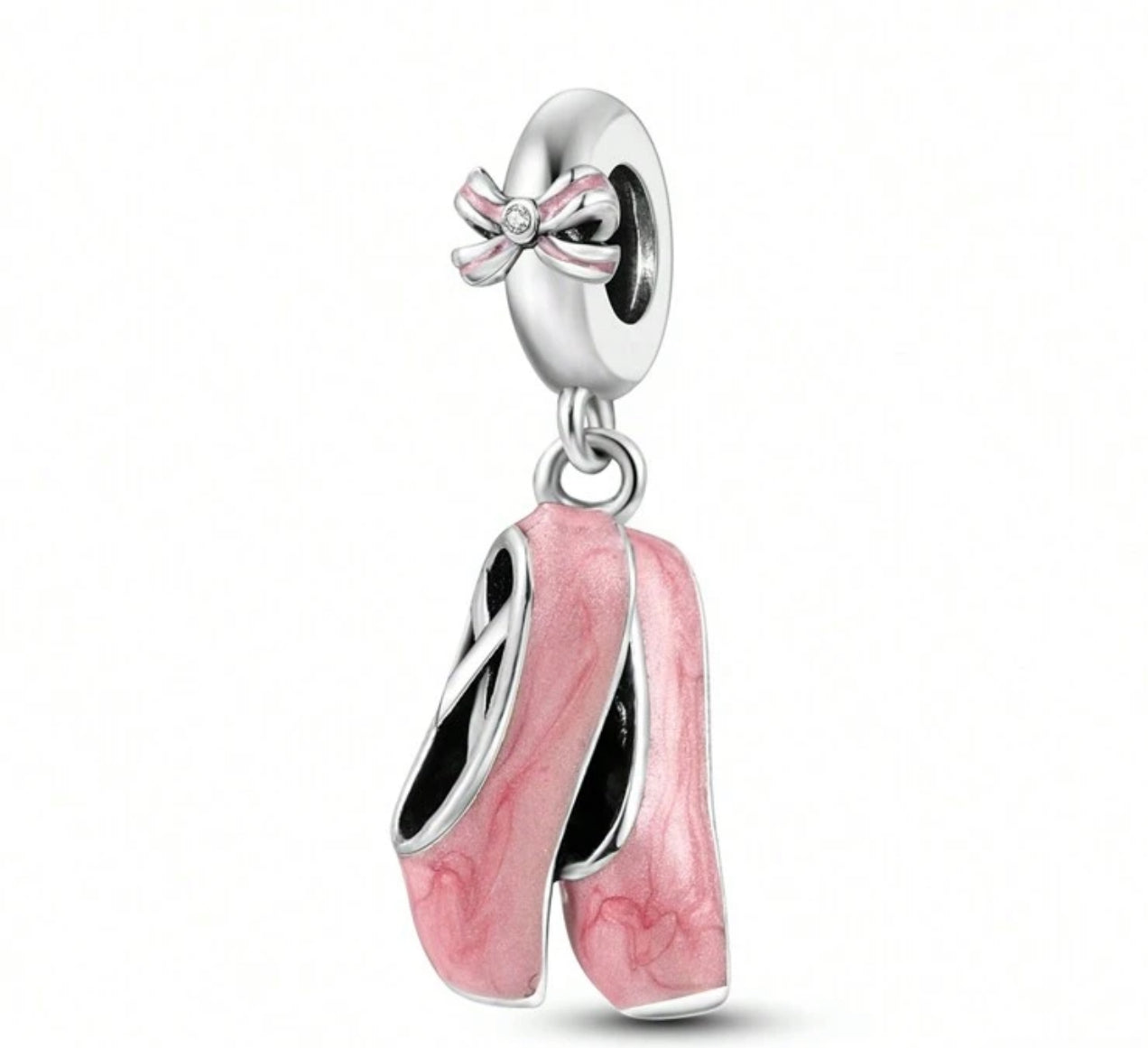 Silver Ballet Shoe Charm