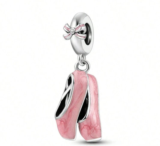 Silver Ballet Shoe Charm