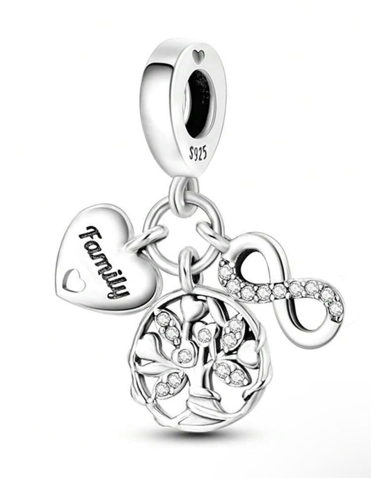 Silver Family Charm