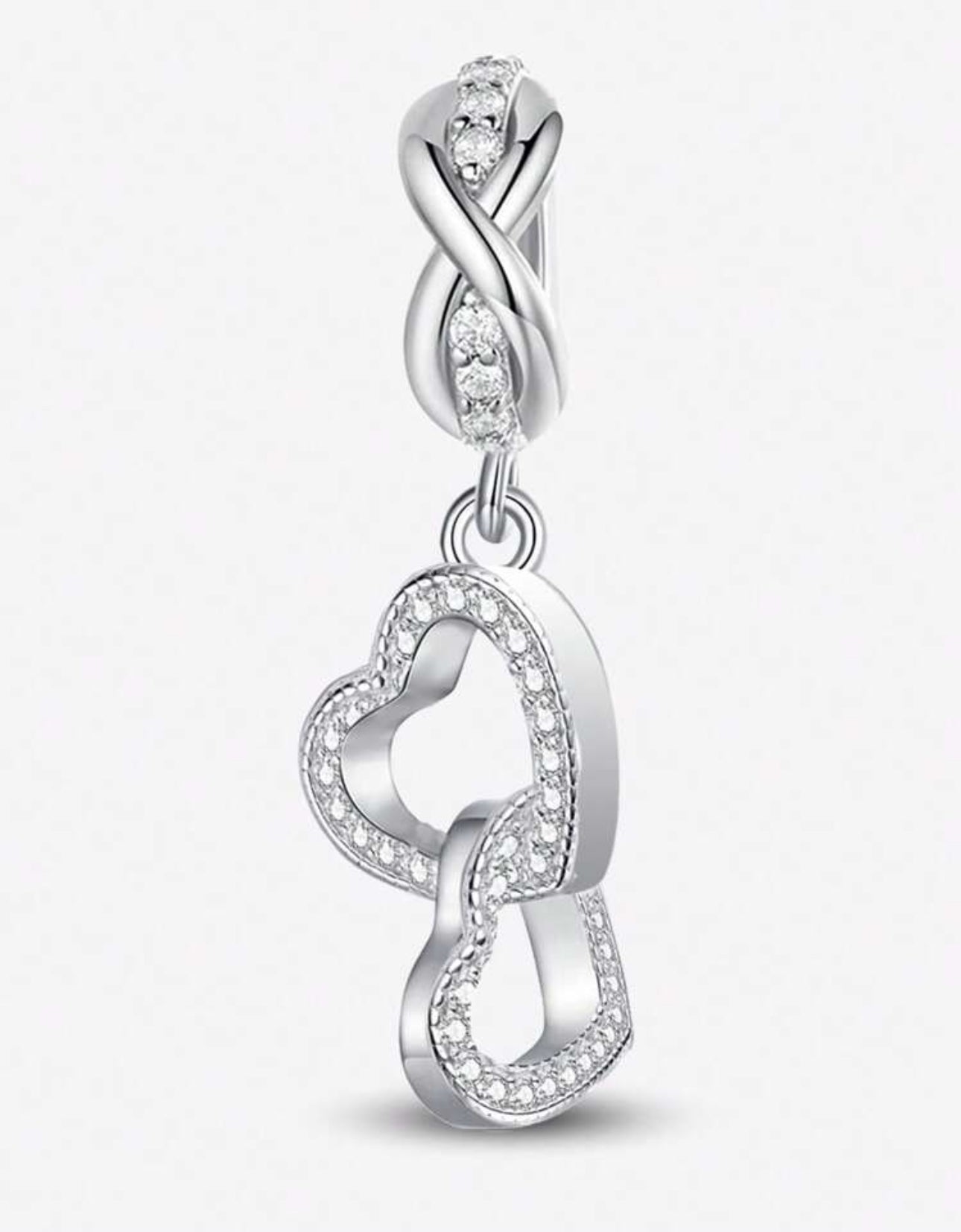 Silver Two Heart Charm