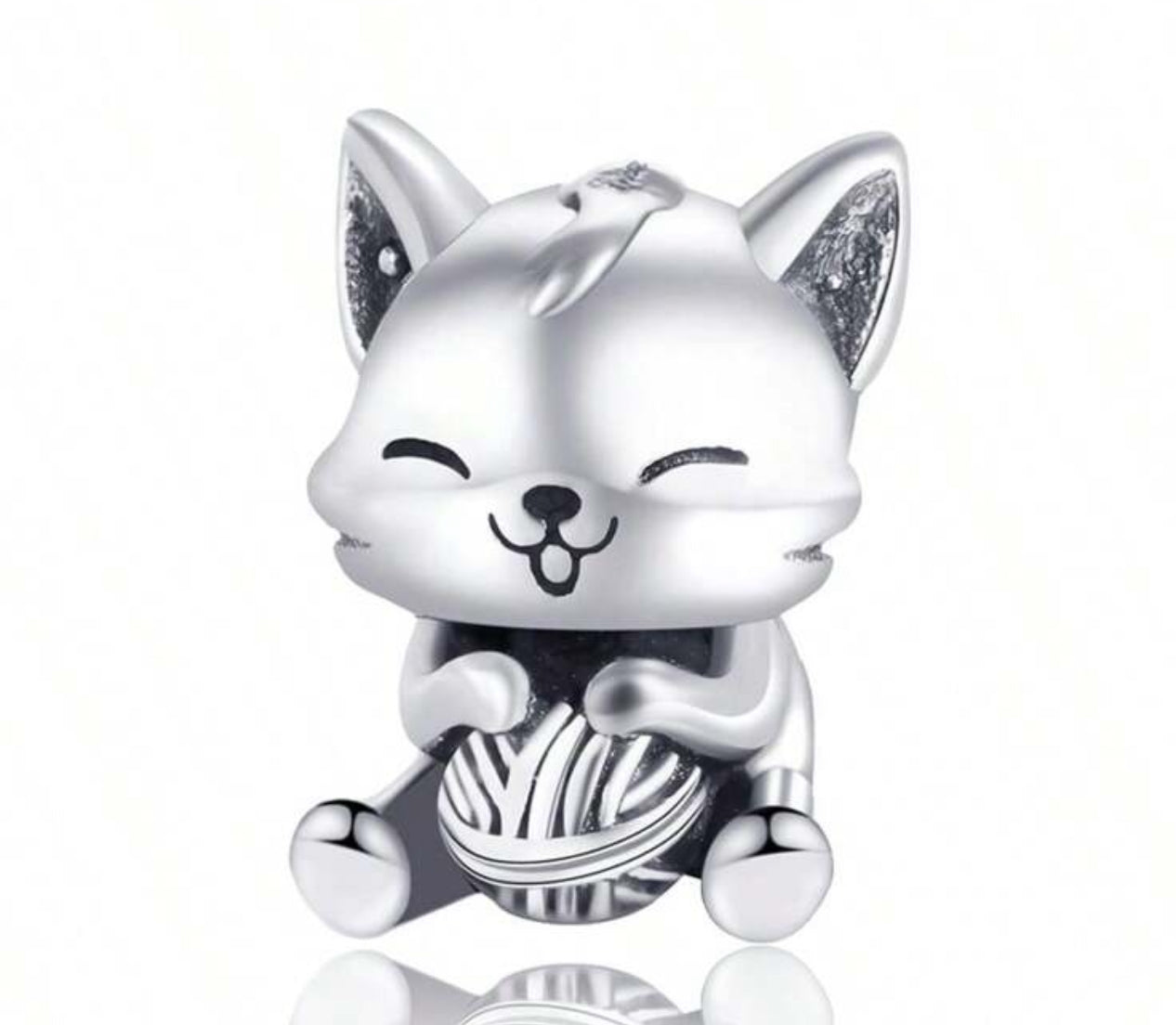 Silver Cat Charm