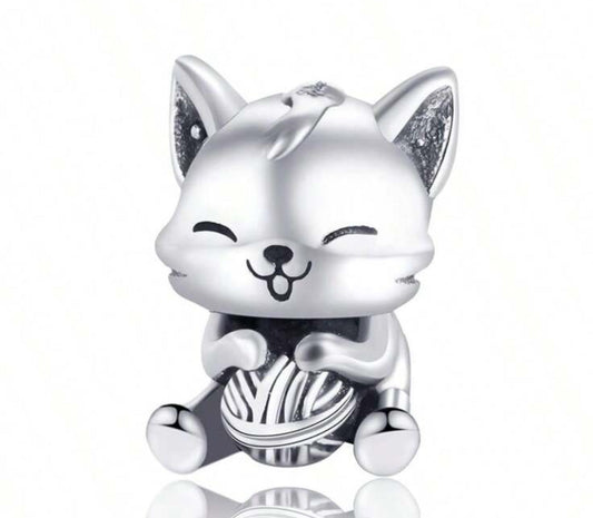 Silver Cat Charm