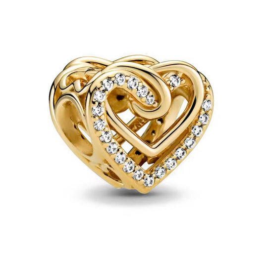 Gold Entangled Heart Charm