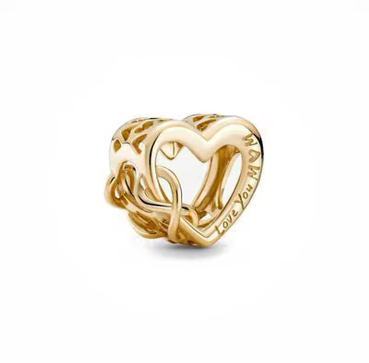 Gold Heart Infinity Mom Charm