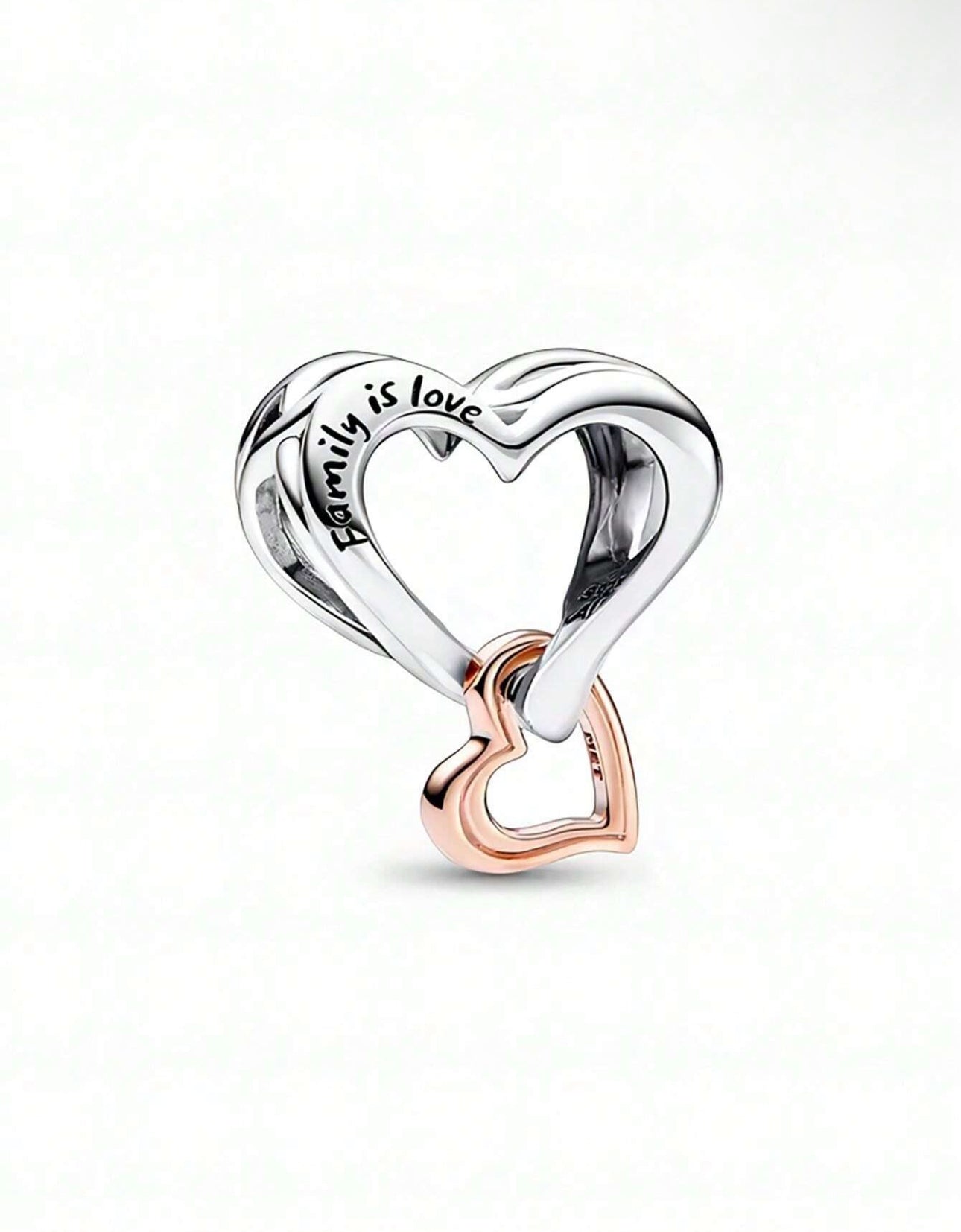 Silver Heart Family is Love Charm