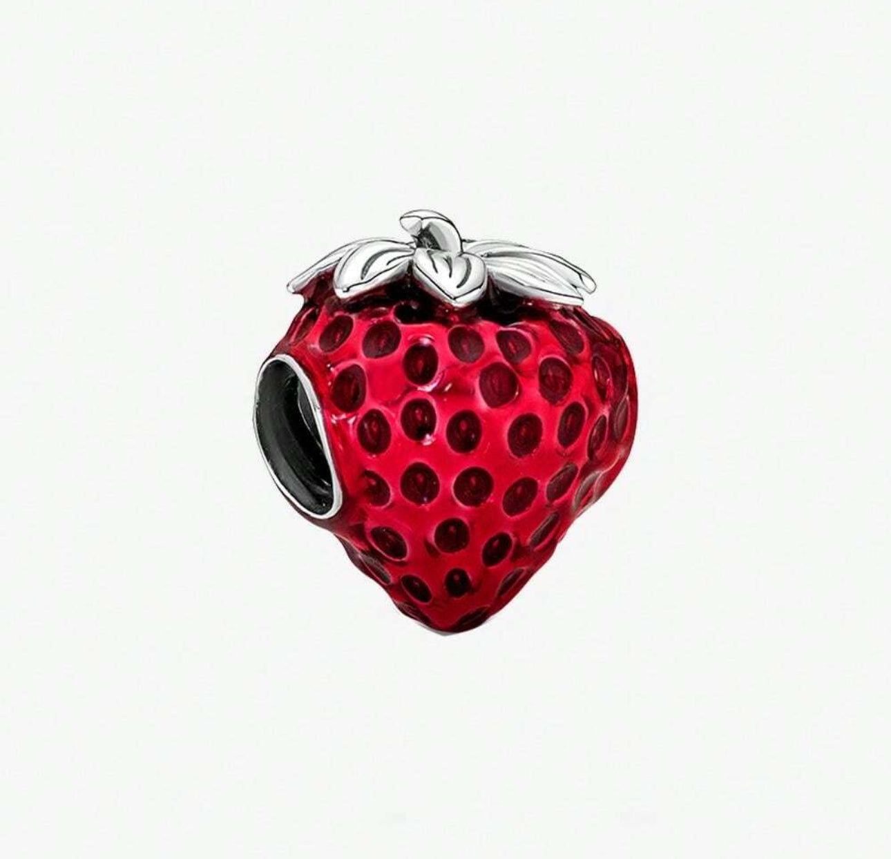 Silver Strawberry Charm