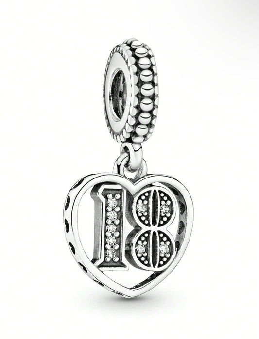 Silver Heart 18 Charm