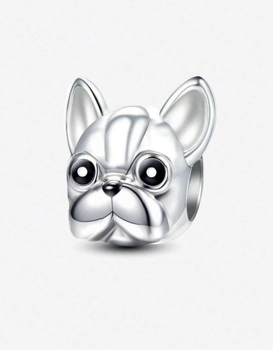 Silver French Bull Dog Charm