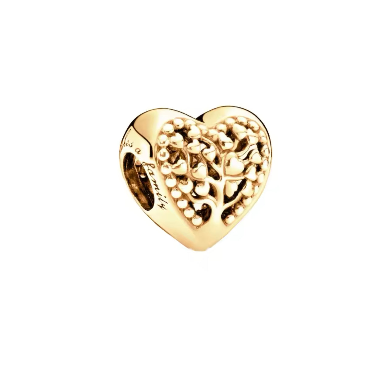 Gold Tree Heart Charm