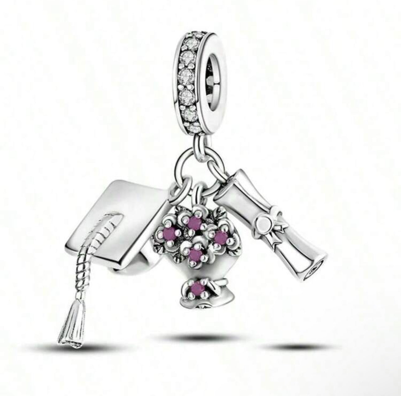 Silver Graduation Charm