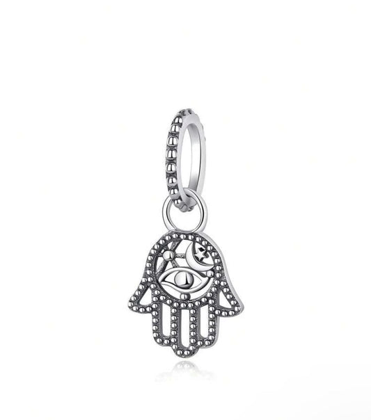 Silver Evil Eye Hand Charm