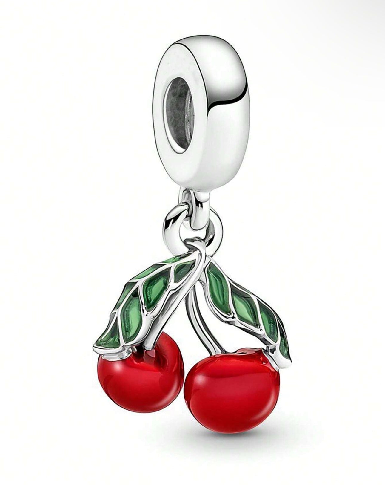 Silver Cherry Charm