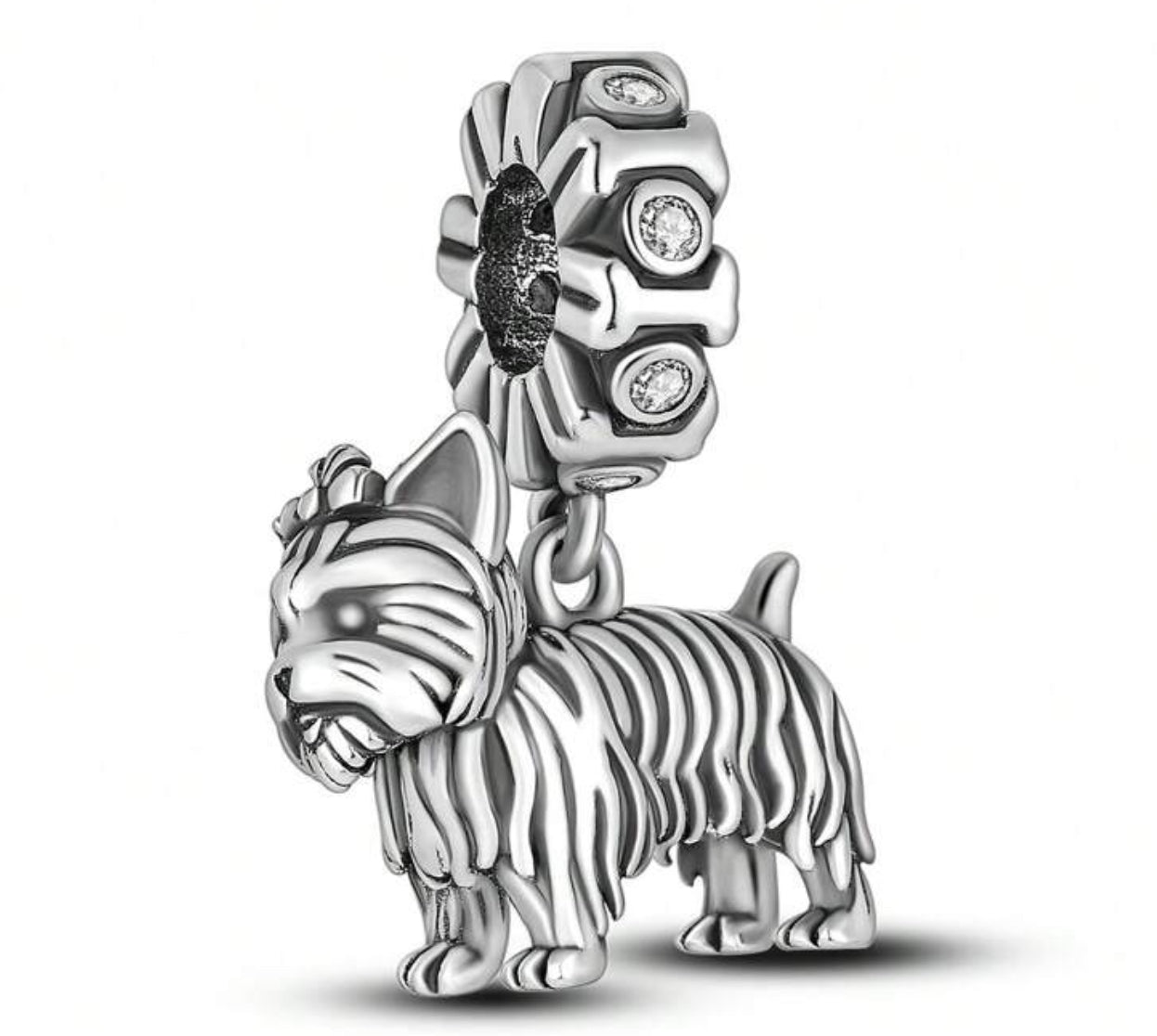 Silver Yorkshire Terrier Charm