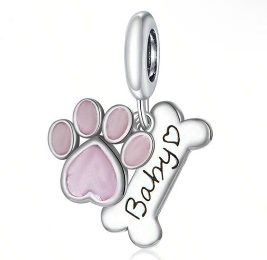 Silver Dog Charm