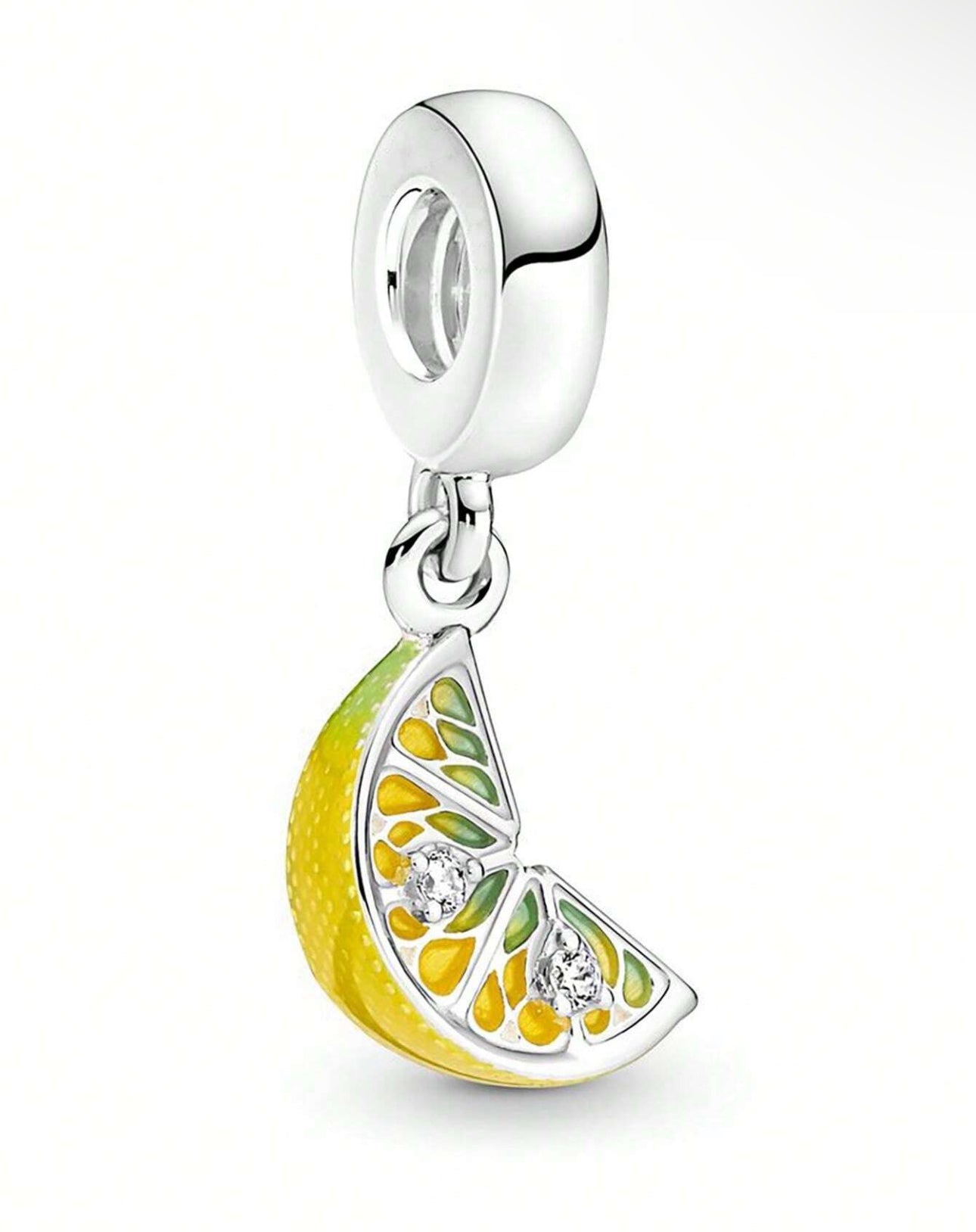 Silver Lemon Slice Charm