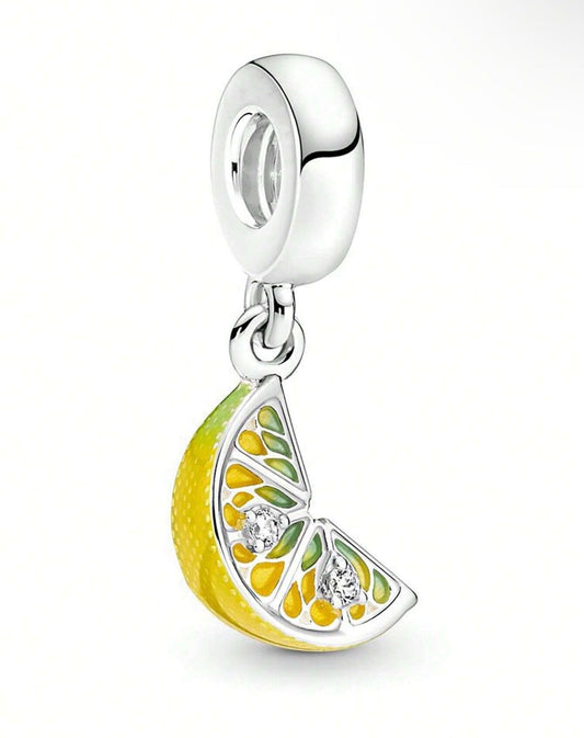 Silver Lemon Slice Charm