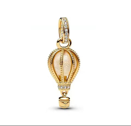 Gold Hot Air Balloon Charm