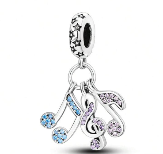 Silver Music Note Charm