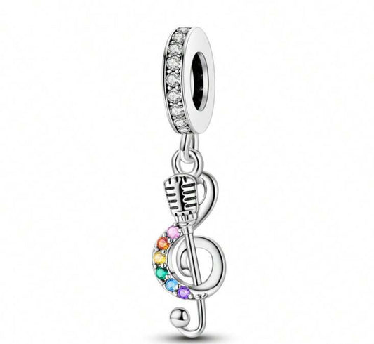 Silver Music Note Charm