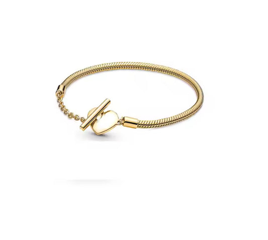 Gold Heart Charm Bracelet