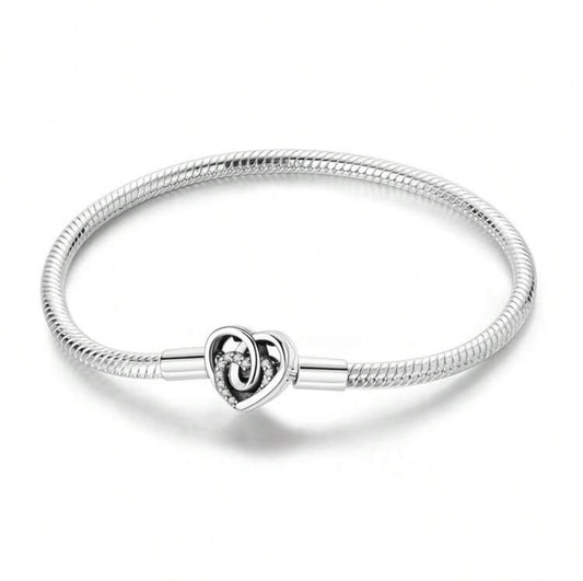 Silver Heart Charm Bracelet