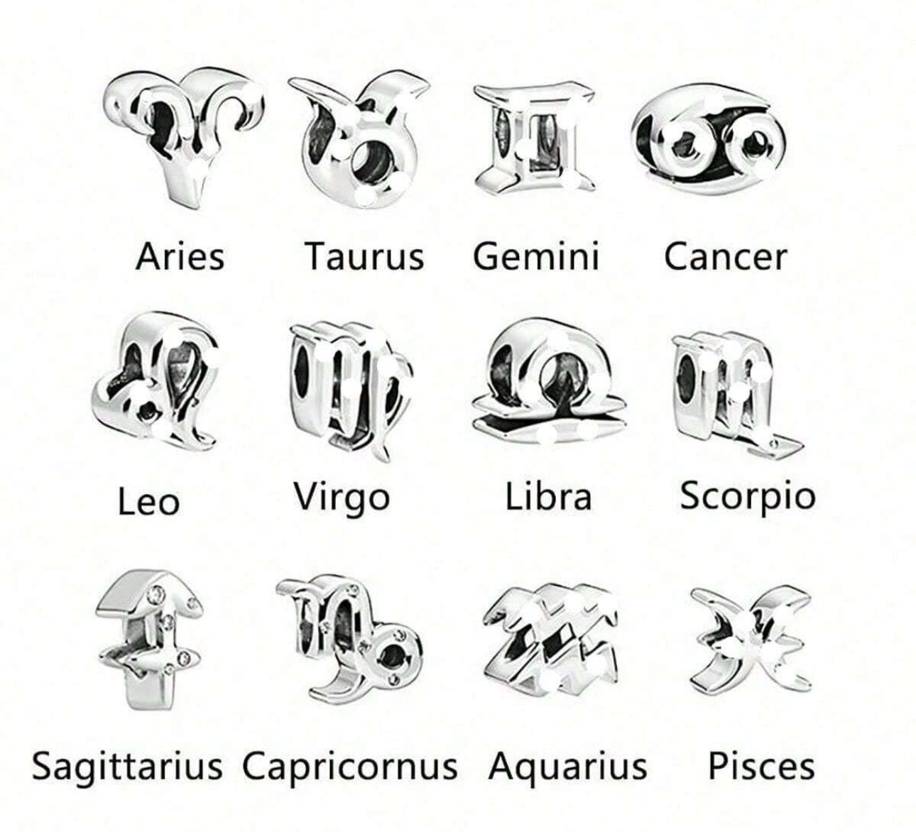 Silver Star Sign Charms