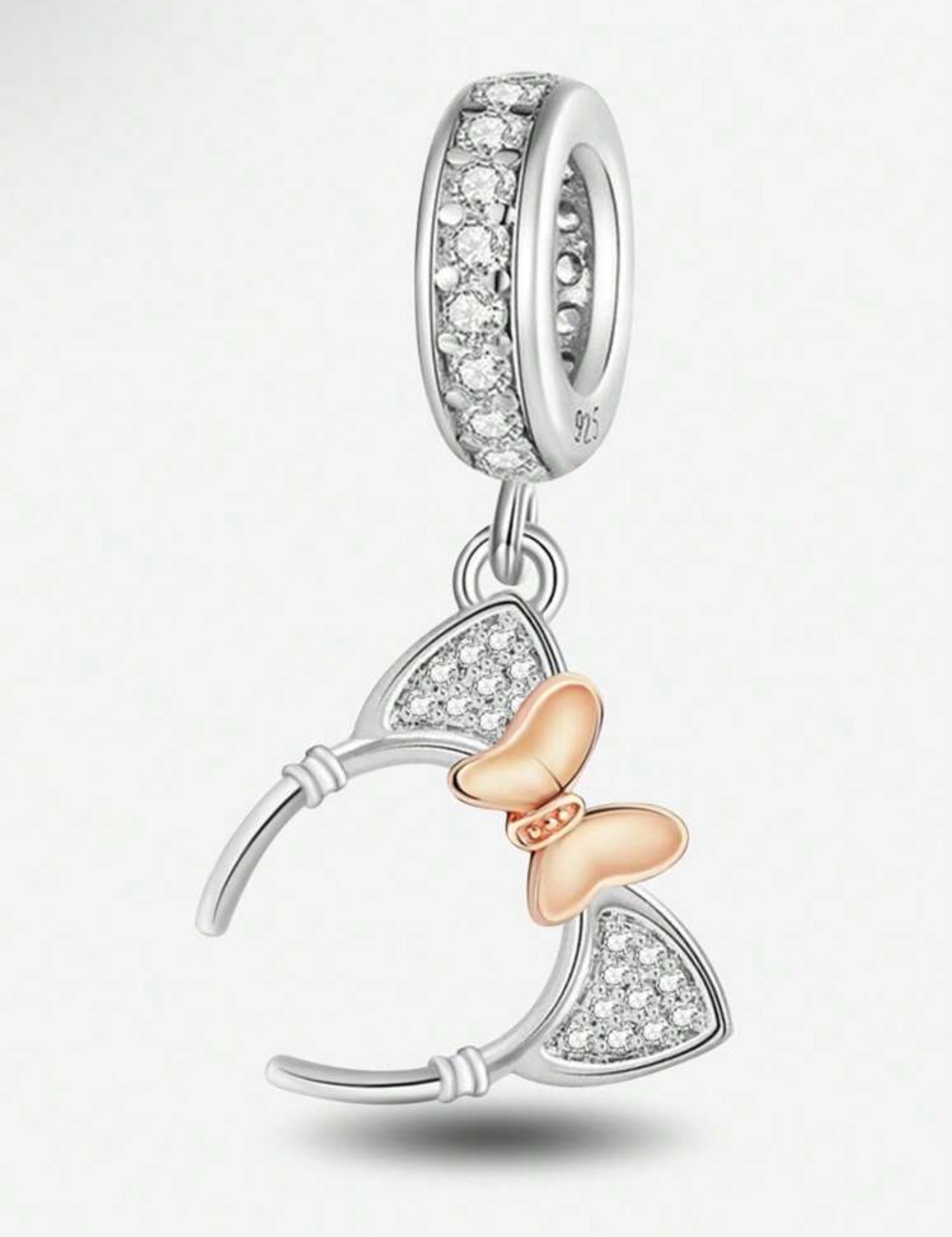 Silver Minnie Mouse Ears Charm