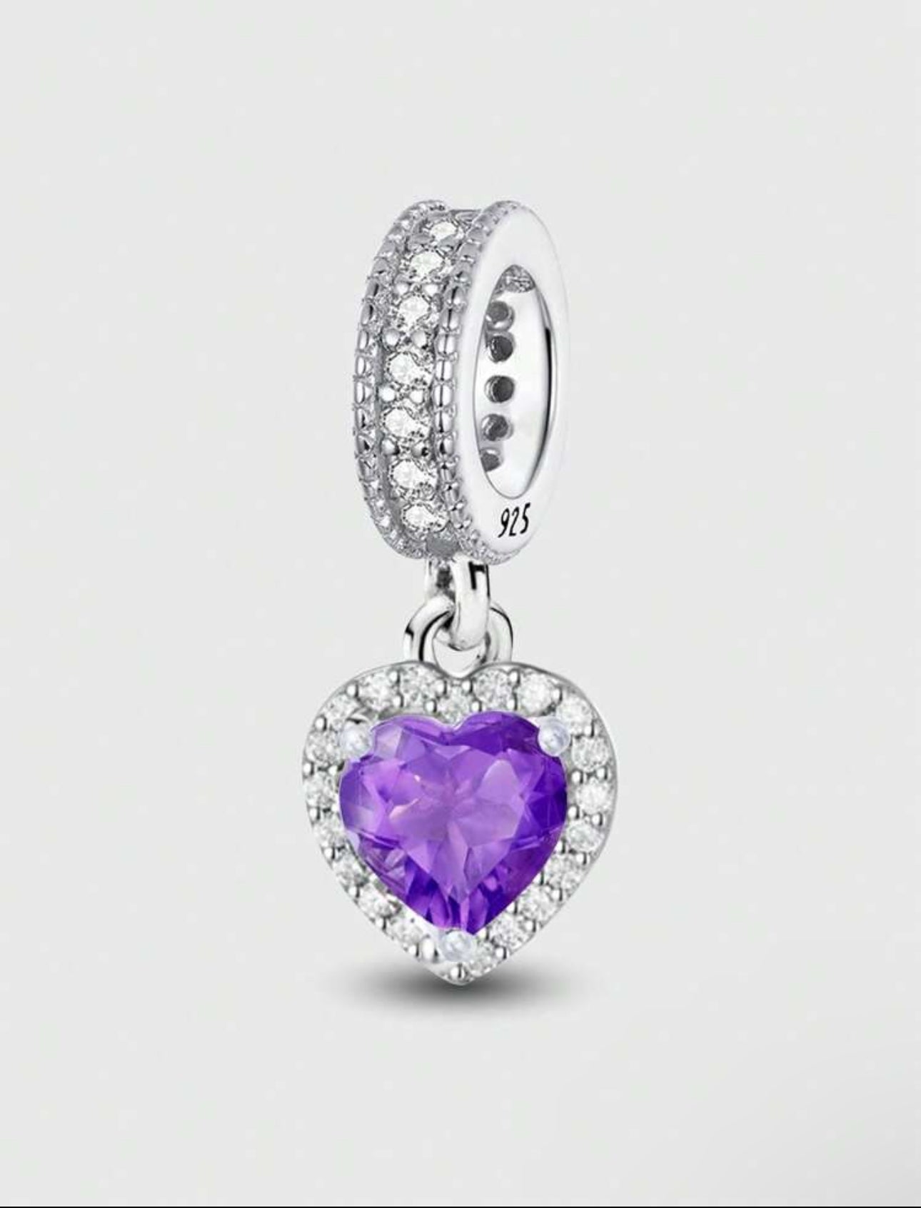 Silver Purple Heart Charm