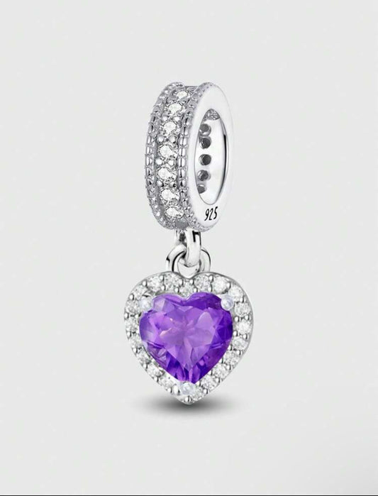 Silver Purple Heart Charm