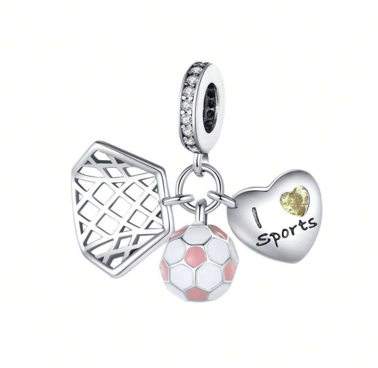 Silver Football Charm