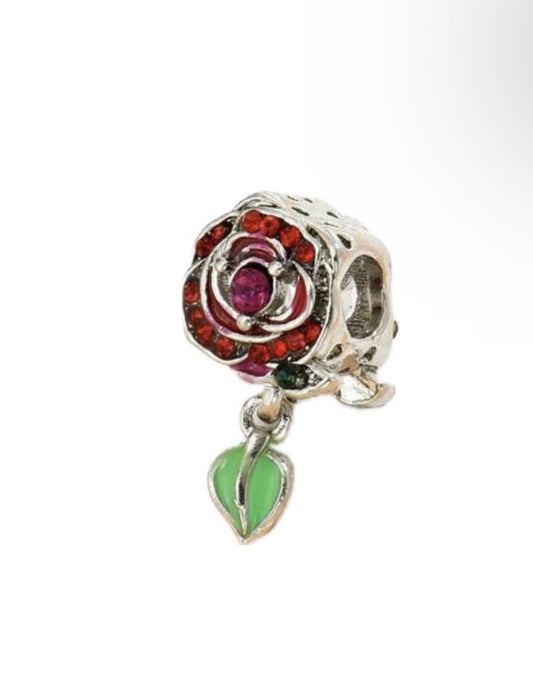 Silver Rose Charm