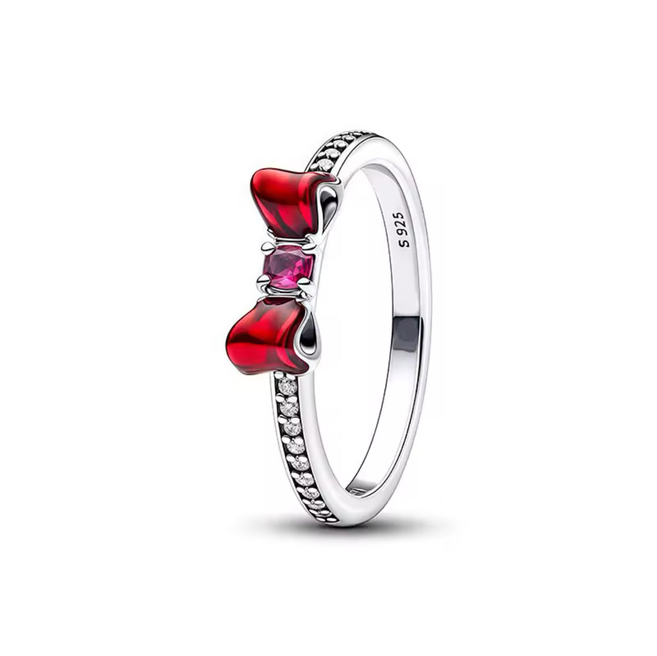 Silver Red Heart Ring