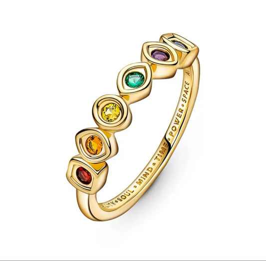 Gold Infinity Stones Ring