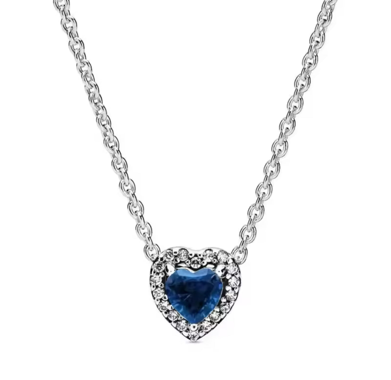 Silver Blue Heart Necklace