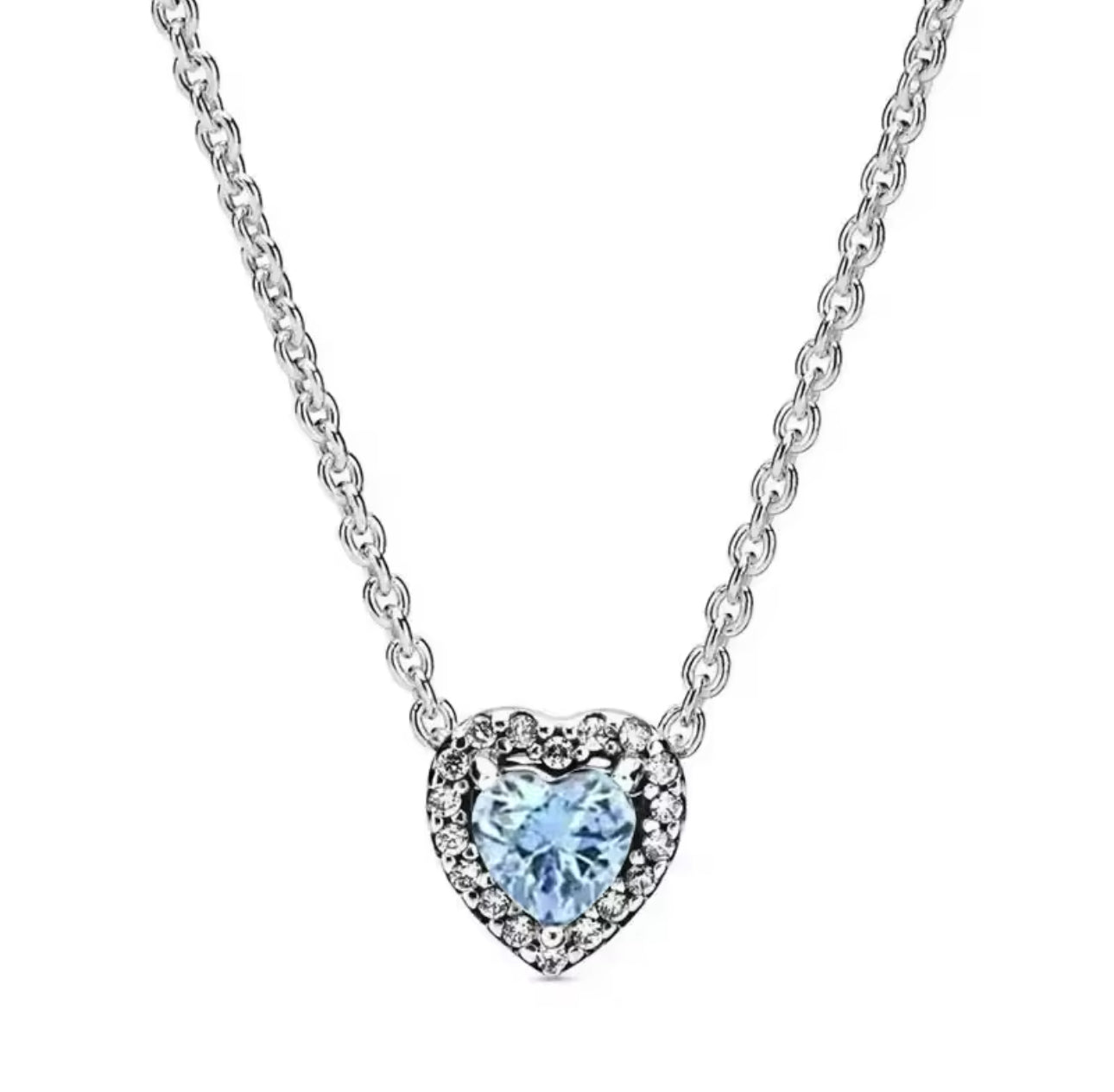 Silver Blue Heart Necklace