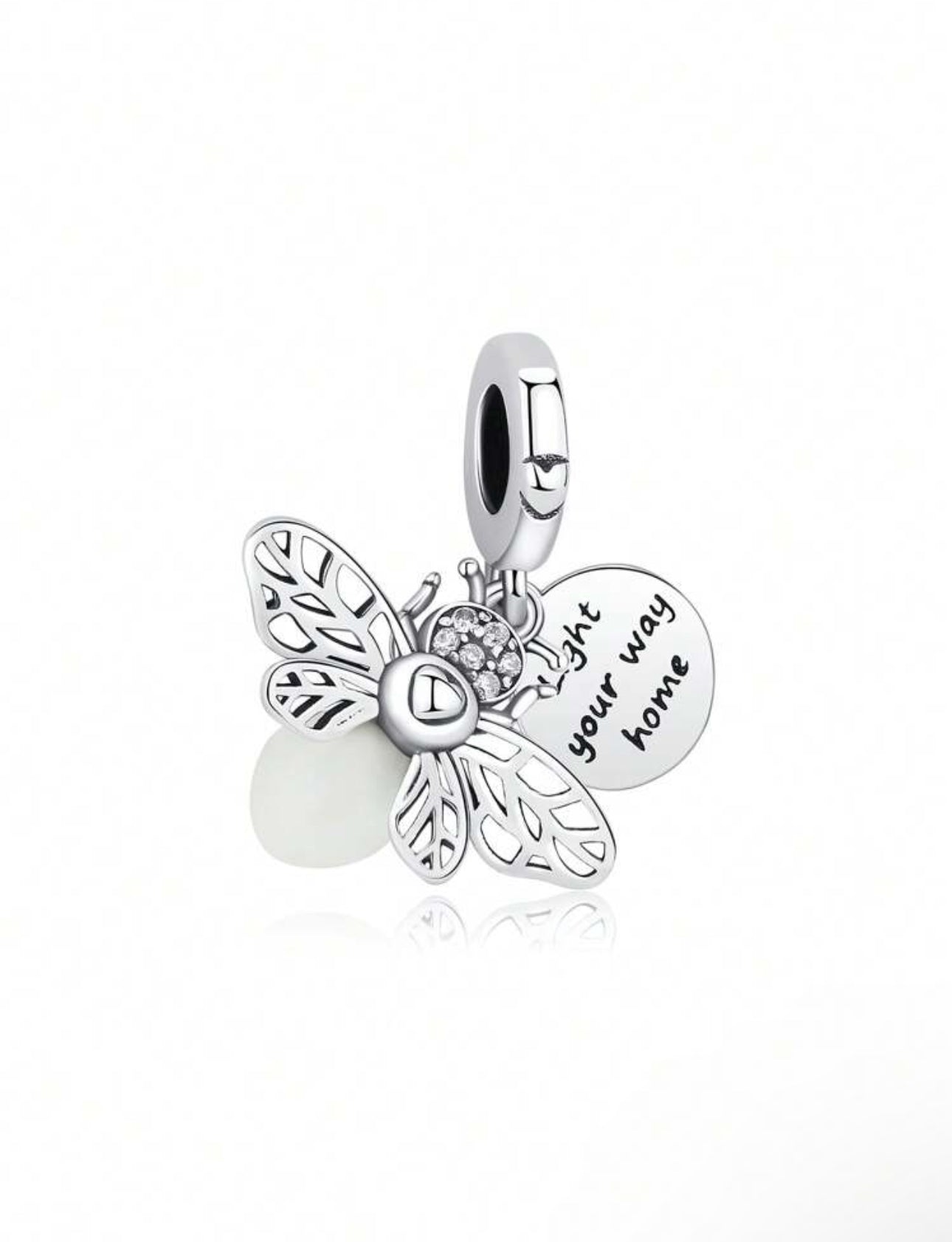 Silver Tiana Inspired Glow In The Dark FireFly Charm