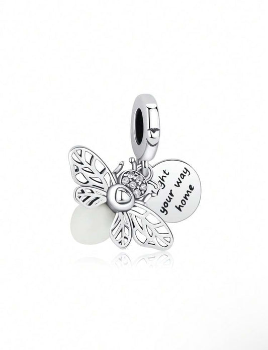 Silver Tiana Inspired Glow In The Dark FireFly Charm