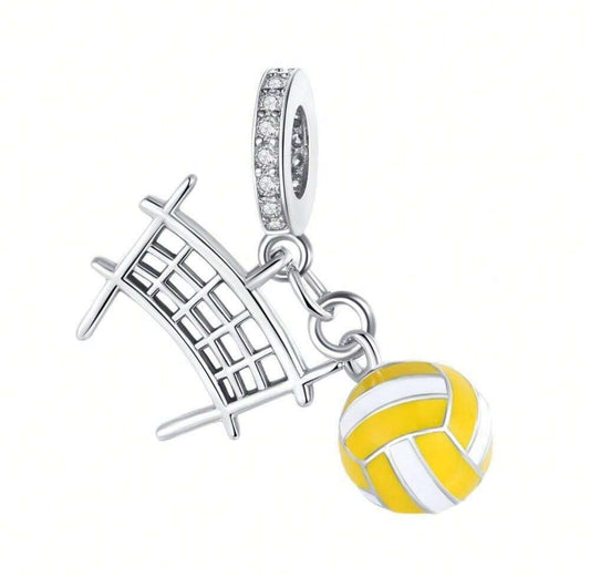 Silver Volleyball Charm